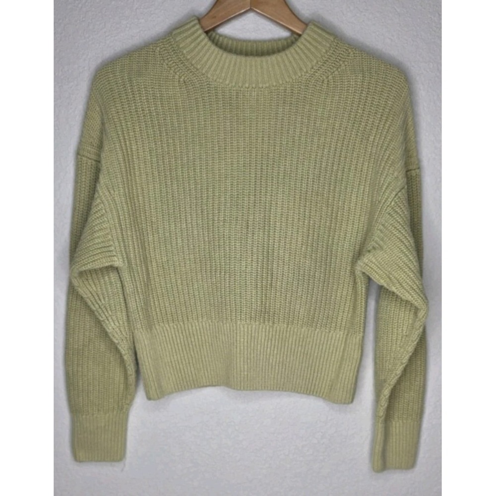 Everlane Sweater Women S‎ Sage Organic Cotton Crewneck Chunky Knit Top Pullover